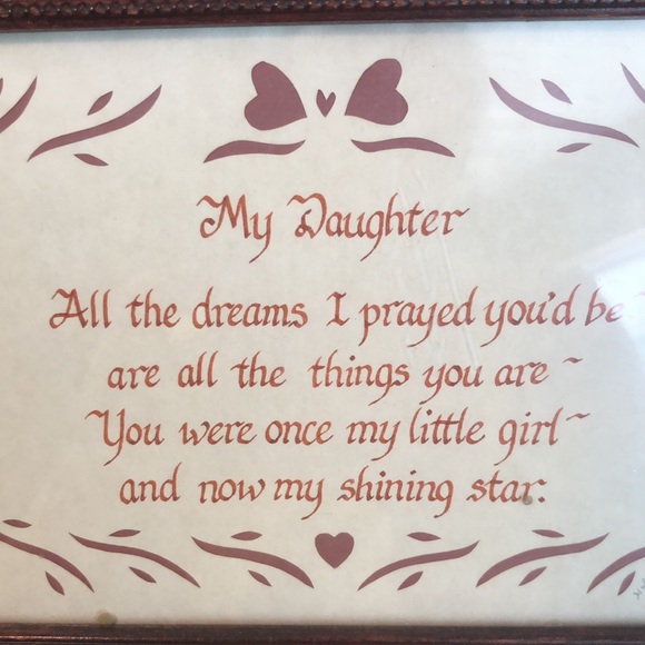 Framed Scherenschnitte Signed Framed Art by Country Shadows ‘My Daughter’ 9”x7” - Picture 2 of 5